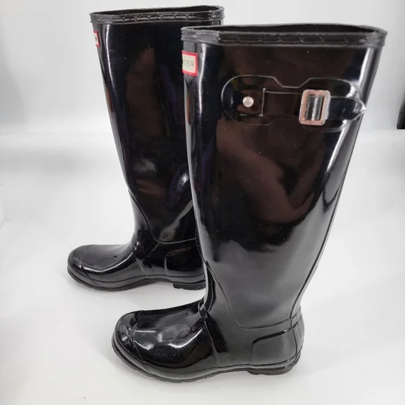 Hunter Tall Rain Boots Black 8